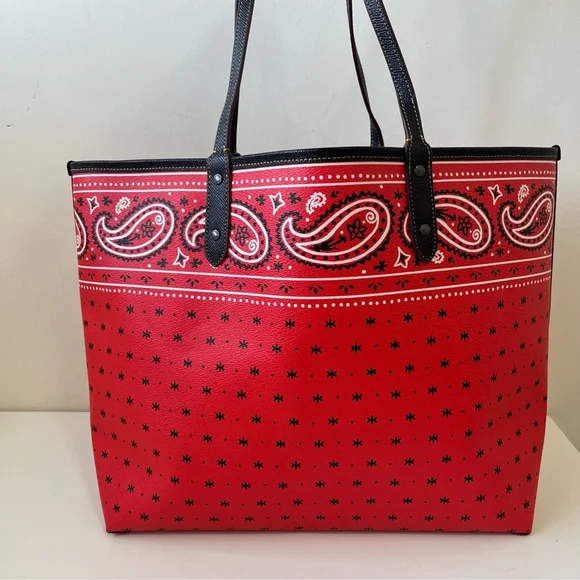 DISNEY X COACH Mickey Mouse Reversible Bandana Print City Tote - Picture 3 of 12